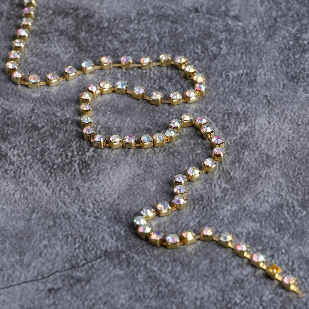 1PCS Crystal AB Crystal Chain 10 Yards Length Rhinestone Chain Trim Craft Decoration
