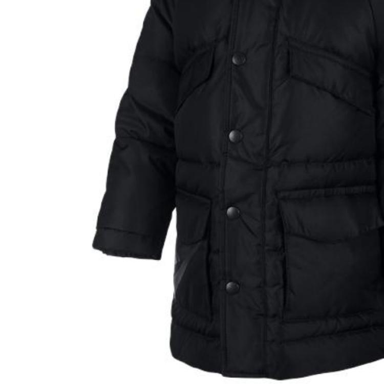 Nike Solid Color Hooded Logo Long Sleeve Down Jacket Kids outerwear Black HA5023-023