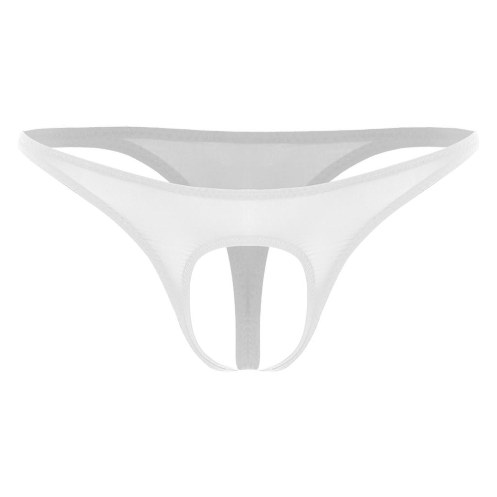 Mens Sexy Low Waist Open Front Pouch Butt Flaunting Thong Jockstrap