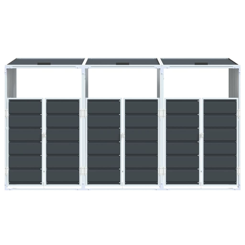 Vidaxl Triple Trash Can Enclosure, Anthracite, 216X81X115 Cm