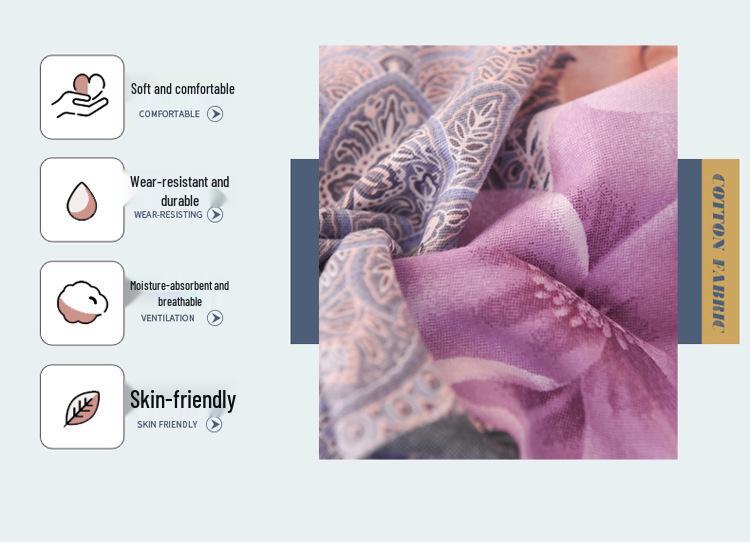 Thickened Brushed Pure Cotton Autumn/Winter Bedding Set - All-Season Universal (Four-Piece & Three-Piece Options)