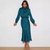 Elegantes Satin Langarm Abendkleid für Damen - Sommer 2023 Kollektion