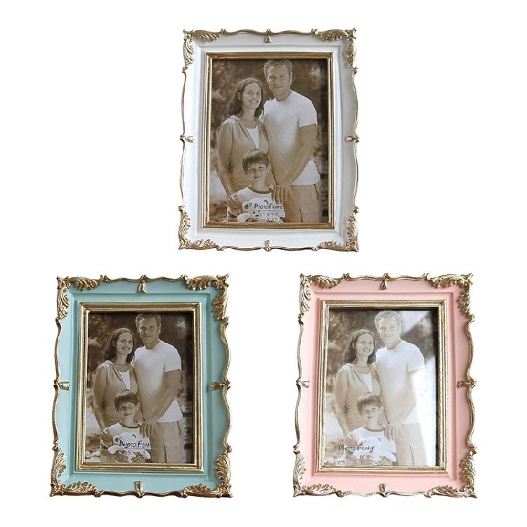 Antique Resin Art Golden Trim Photo Frame With Intricate Carved Pattern Tabletop Decors Picture Frame For Home Aesthetic