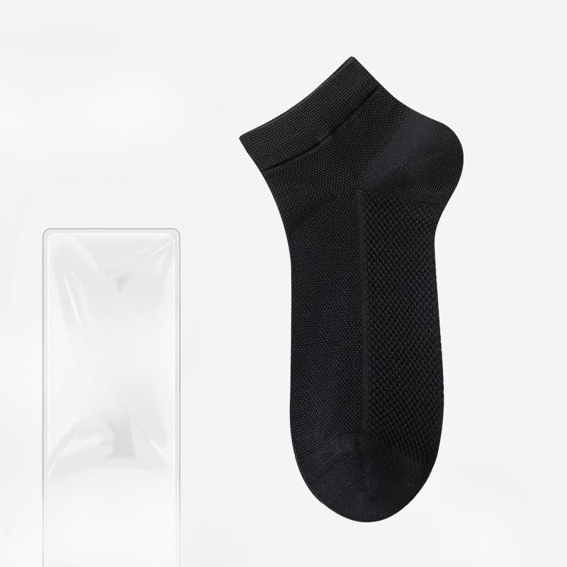 Męskie Letnie Cienkie Modne Trendowe Jednokolorowe Bawełniane Przeciwmechaczące Oddychające Deodorantowe Skarpety Sportowe