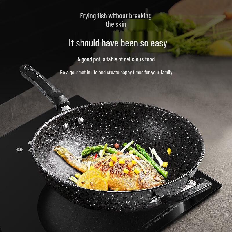 Supor Maifan Stone Non-stick Stir-fry Wok 30CM