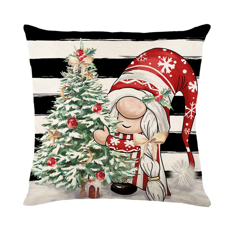 Christmas Polyester Pillow Cover Pillow Cushion Home Sofa Cushion Cover Plaid Letters