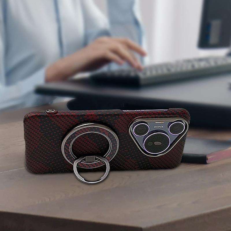 Aramid Fiber Magnetic Kickstand for Cell Phone Finger Ring Grip Holder