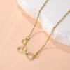 Simple Creative Women's Titanium Steel Clavicle Necklace with Micro-inlaid Design