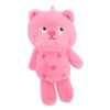 Fluffy Polka Dot Cat Plush Toy Keychain Available In Pink Grey Brown And Hues Cream