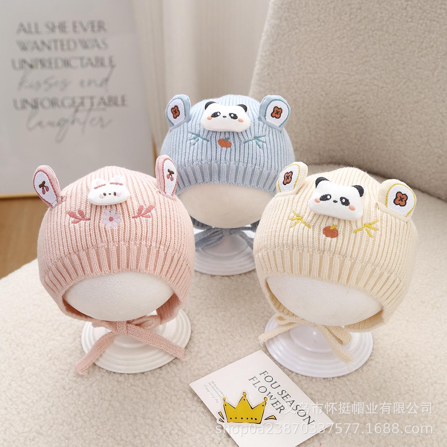 Уютная вязаная шапка для новорожденного с защитой ушей - Идеально для осени и зимы Golden Childhood - Blue