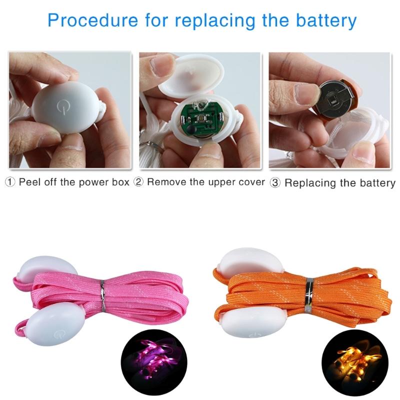 1 Pair LED Light Up Shoelaces for Night Running, Party, Mutlicolor Lighting Shoe Laces Glow Shoe Laces for Sneaker