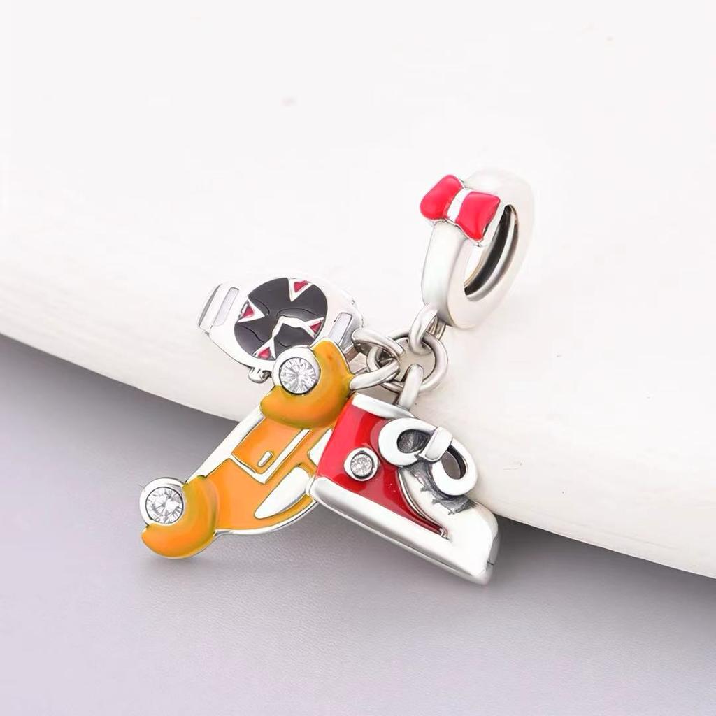 Passend für Original Pan Charms Armband Authentisch 925 Silber Rosa Nagellackflasche Perle Zum Herstellen von Damen Berloque Mode