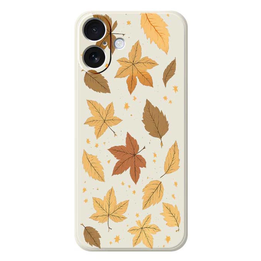 For iPhone 17 Case Maple Leaves Pattern Printing Straight Edge TPU Phone Back Cover