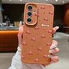 Cherry Fruits Print Case For Samsung S26 S25 Ultra S24 S23 S22 S21 FE A15 A35 A55 A16 A36 A56 A17 A18 A37 A57 5G Leather Texture Soft Cover