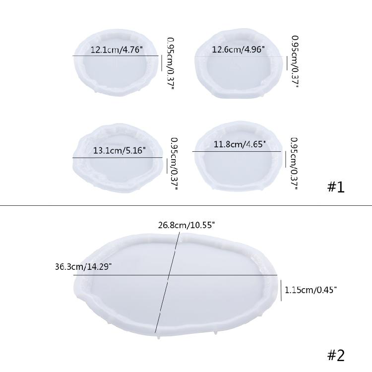 Resin Tray Molds Irregular Silicone Coasters Molds for DIY Cup Mat Home Decor