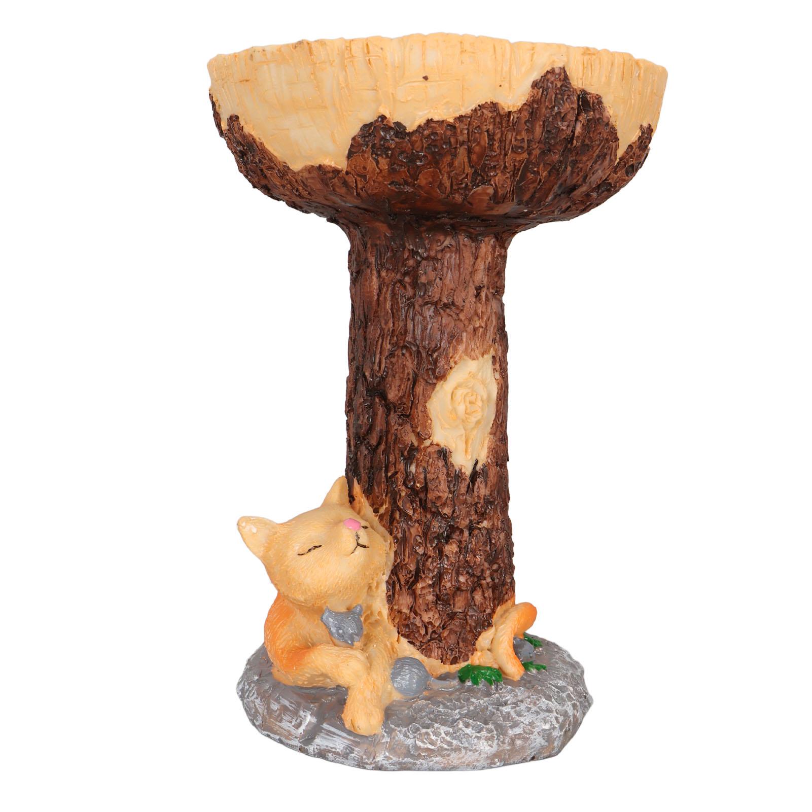 

Статуя для ванны с изображением кошки и птицы, прочная полимерная чаша для ванны с птицами, изысканная декоративная статуя кормления птиц для двора, балкона