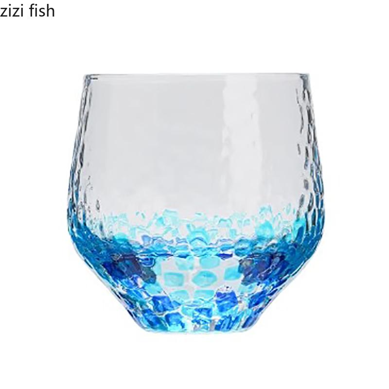 Handgezeichnetes Wellenpunkt-Glas Kreatives Hammer-Muster Joghurtbecher Milchbecher Frühstückstassen Haushaltswassergläser Teetassen