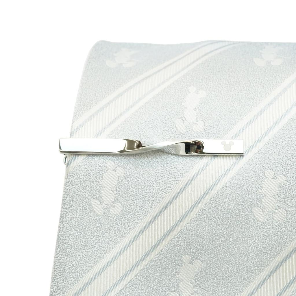 [Disney] Formal Tie & Tie Bar (Striped Pattern X Triple Tie Bar) with Box WAD-93&Wa-05
