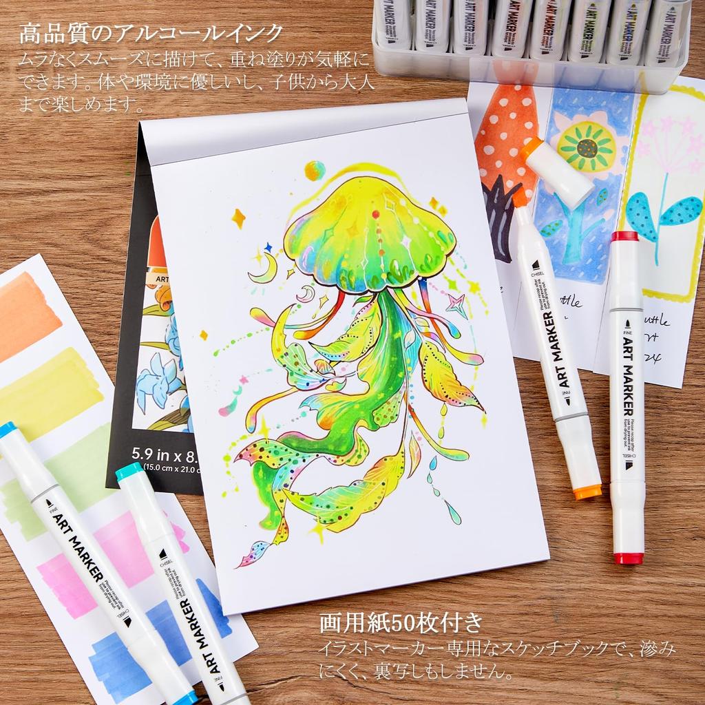 Shuttle Art Illustration Marker and Blender with Wide and Fine Carrying Case Perfect for Coloring and A great gift for adults and 205-Piece Set,