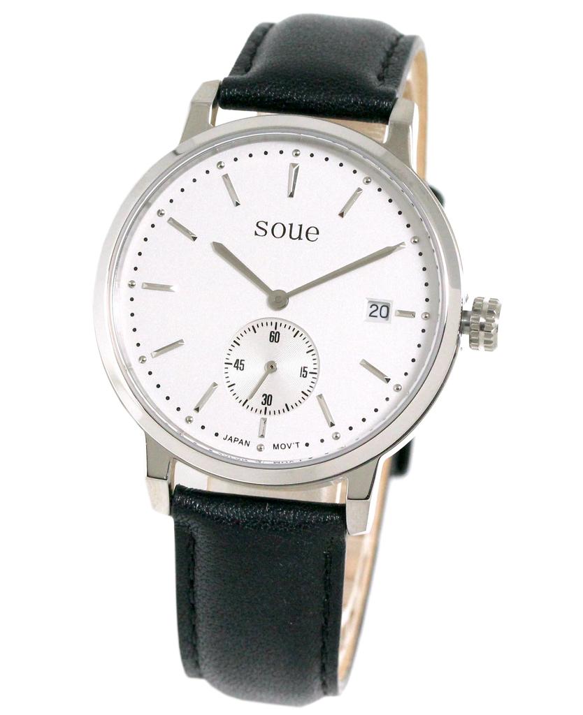 SOUE Pair Watch Classics Pair Watch Pair Couple 38mm Size Leather Belt Leather Band Black Silver [SOUE] Women's Men's