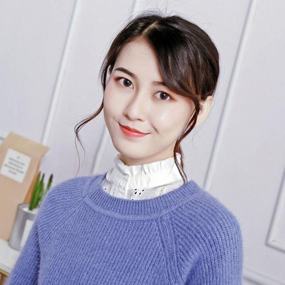 White Lace Lapel Half Shirt Jacquard Adjustable Neckline Retro Detachable Fake Collar  Women