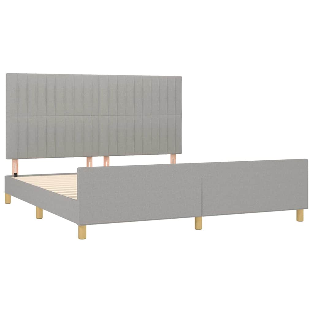 VidaXL Bettgestell ohne Matratze Hellgrau 180x200 cm Stoff