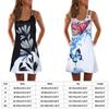 Elegant Women Summer Vintage Beach Sleeveless 3d Floral Print Boho Tank Dress