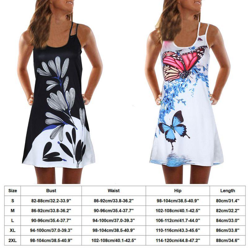 Elegant Women Summer Vintage Beach Sleeveless 3d Floral Print Boho Tank Dress