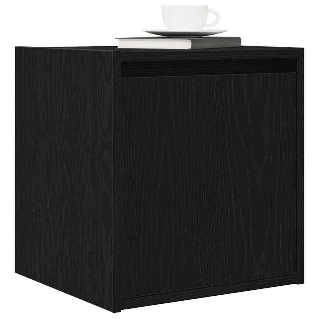 Wall Mounted Nightstand Black 38 X 34 X 40 Cm