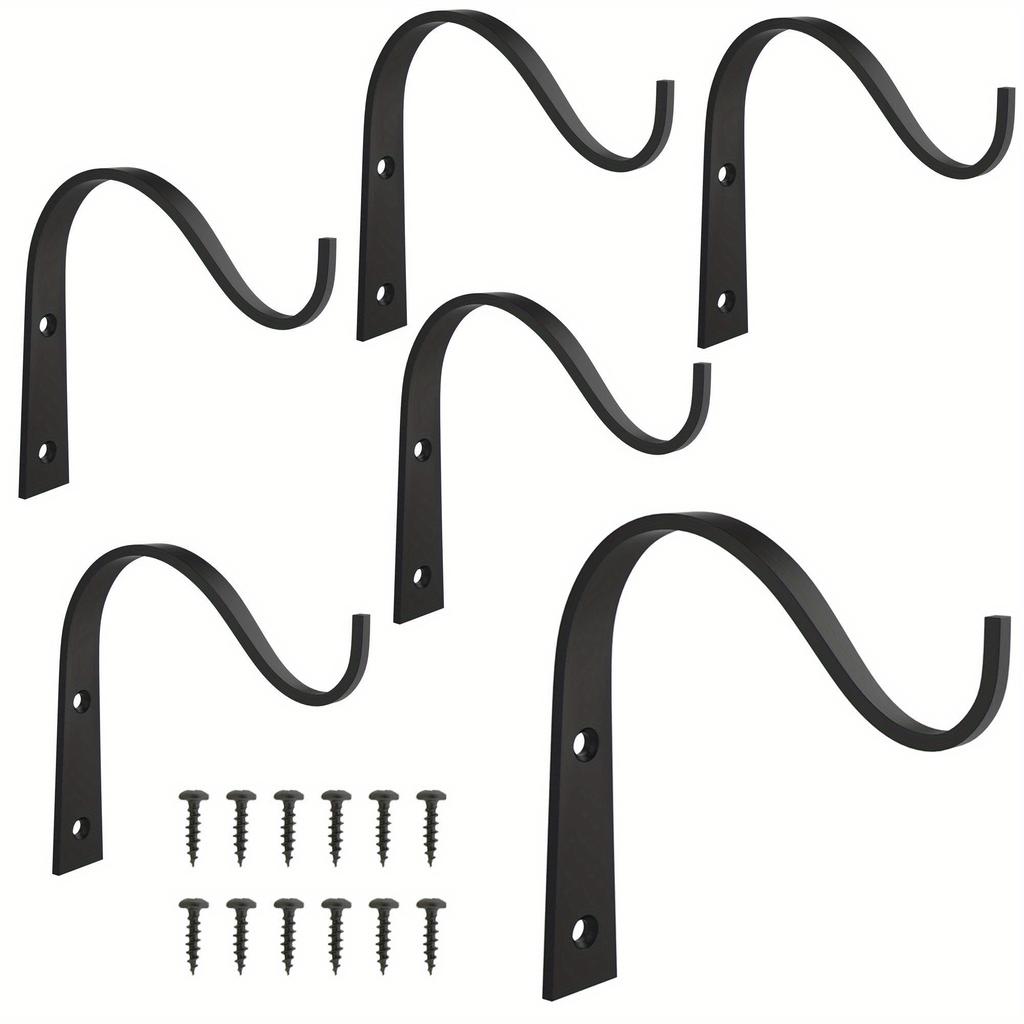 1/4/6 Pack Plant Hanger Bracket, Iron Wall Hooks Decorative Coat Hook For Hanging Planter, Lanterns, Mason Jar,  Indoor Outdoor Rustic Home Decor