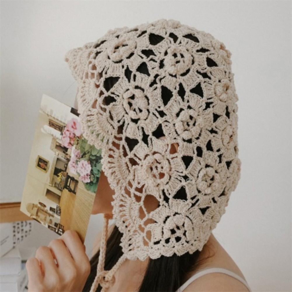 New Arrivals Open Run Women Floral Knitted Beanie Hairband
