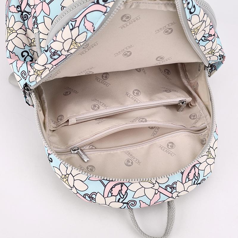 Printed Nylon Backpack Lightweight Travel Backpack