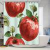 Red Apple Shower Curtain Set Printed Fabric Bath Decor for Home Decoration Fruit Pattern