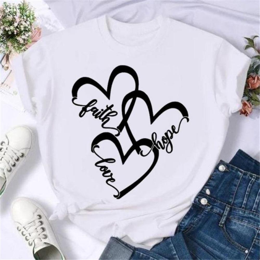 Maycaur Mode Musiknote Bedrucktes Damen T-Shirt Harajuku Kurzarm Lustiges T-Shirt Niedliches Cartoon Oberteil Tees Damenkleidung
