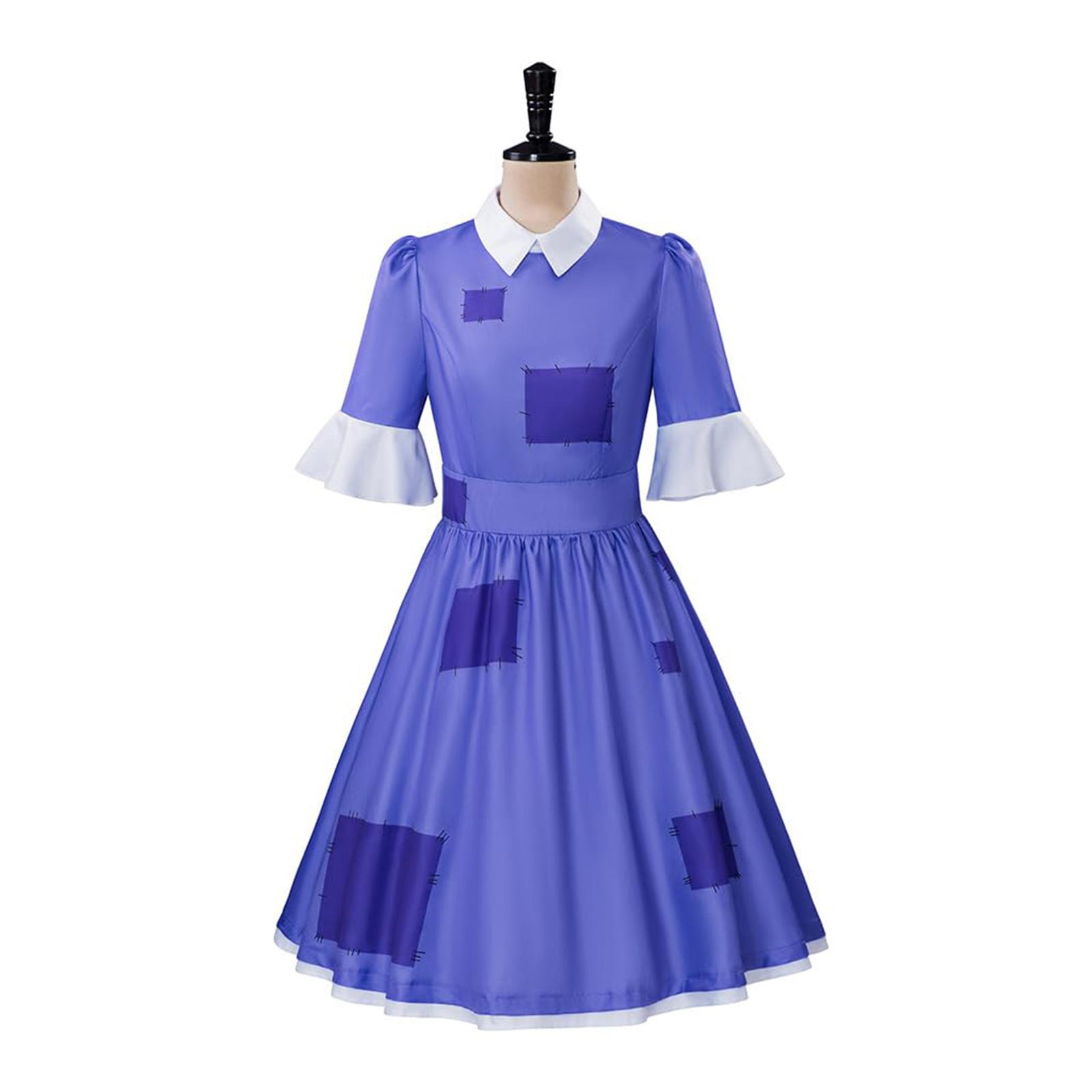 

Womens Vintage Style Dress with Patchwork Design Half Sleeve Dress with Peter Pan Collar and Flared Skirt for Costume Party or Daily Wear M красный