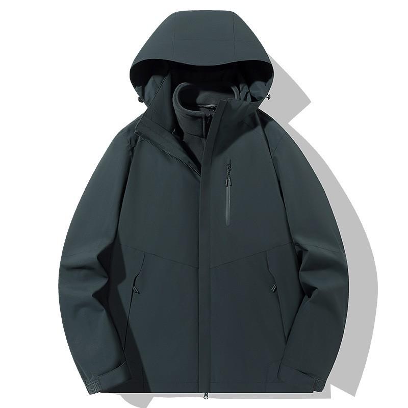 Men Women 3-in-1 Detachable Hooded Windproof Waterproof Outdoor Jacket With Fleece Liner Hiking Camping Cycling Winter