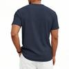 Men's Heavyweight Jacquard Stretch Short Sleeve Henley T-Shirt.