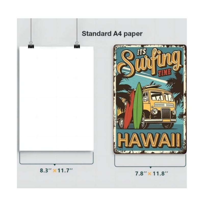 Vintage Metal Tin Signs Poster Hawaii Beach Party Poster Surfing Paradise for Beach Bar Cafe Club Home Room Wall Decor