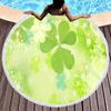 Lucky Clover Round Beach Towels,Soft Lightweight Sand Free Happy St. Patrick's Day Beach Blanket,Spring Botanical Leaves Towel