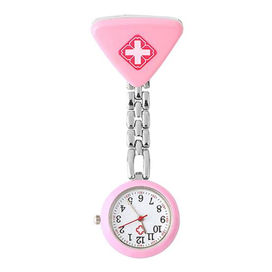 

Женская брошь-клипса с кварцевыми часами-подвеской в виде улыбающейся бабочки для медсестры Triangle розовый