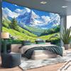 Snow Mountain Scenery Digital printing polyester wall tapestry suitable for use in living rooms bedrooms offices bars and party
