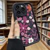 Purple Floral Pattern Phone Case for iPhone 17 16 15 14 13 12 11 Pro Max Plus Anti Scratch, Gel Flexible Protective