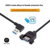 Fast Speed 5Gbps USB 3.0 Extension Cable Right Angle/Straight Head Adapter Male to Female Secure Mounting Ears Design