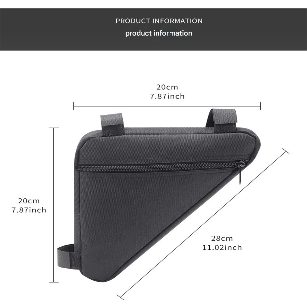 A universal black bicycle triangle parts bag bicycle front frame handlebar waterproof cycling bag bicycle