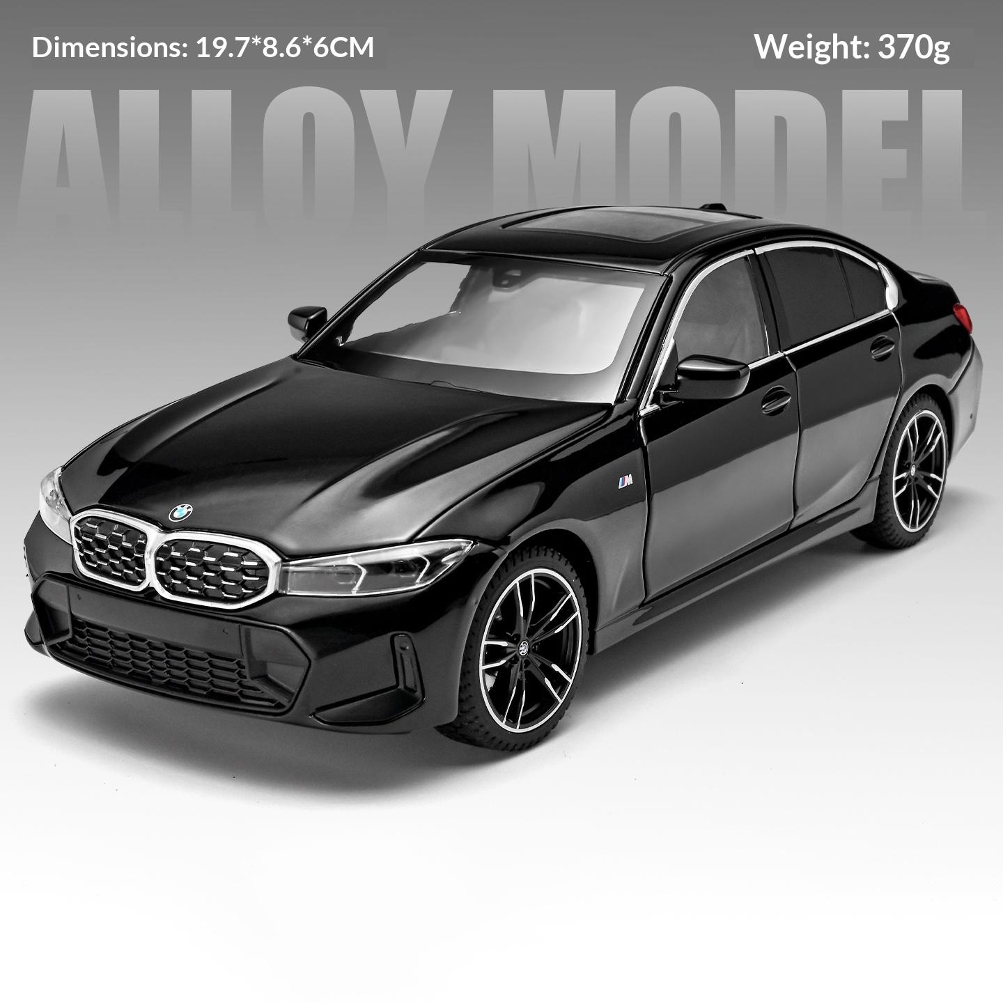 

Alloy 1/24 scale BMW 3 series car model simulation interior details sound and light pull back adult collectible ornament