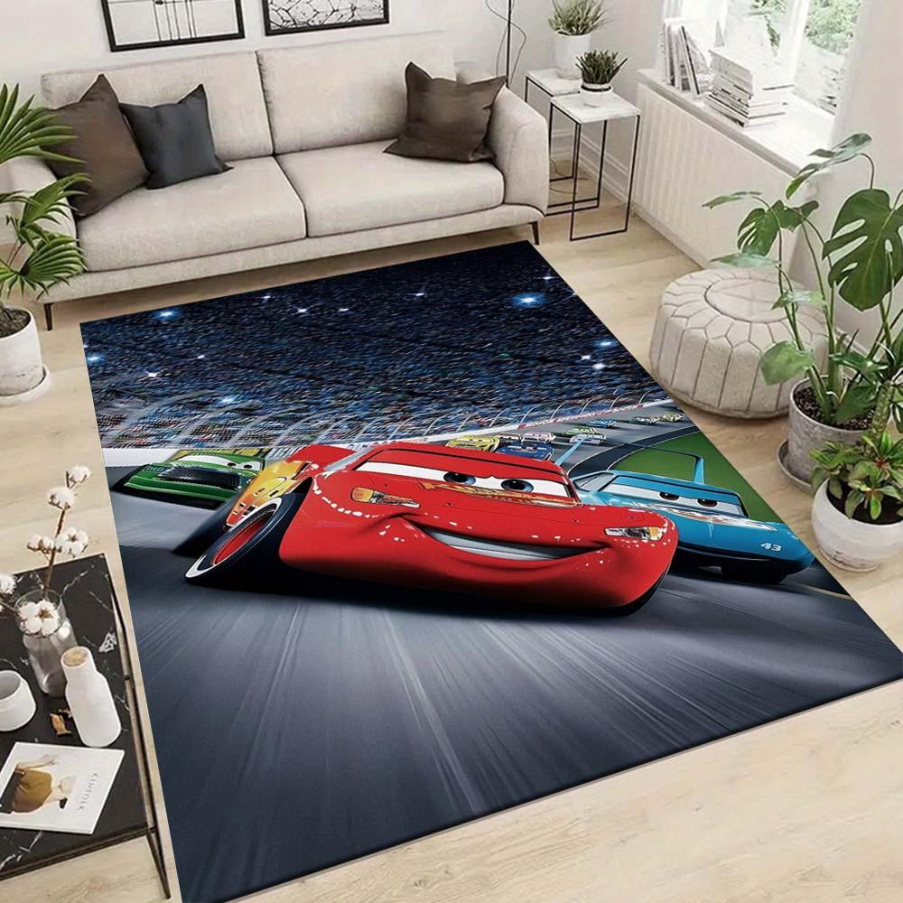 1pc Lightning McQueen's Game Rug - Non-Slip, Machine Washable Polyester Carpet for Living Room, Bedroom, Bathroom & Laundry - Comfortable Home Decor C