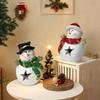 Christmas Night Lights Snowman Pair Ornaments Home Use Living Room Resin Crafts Tabletop Decoration Gift Idea Durable