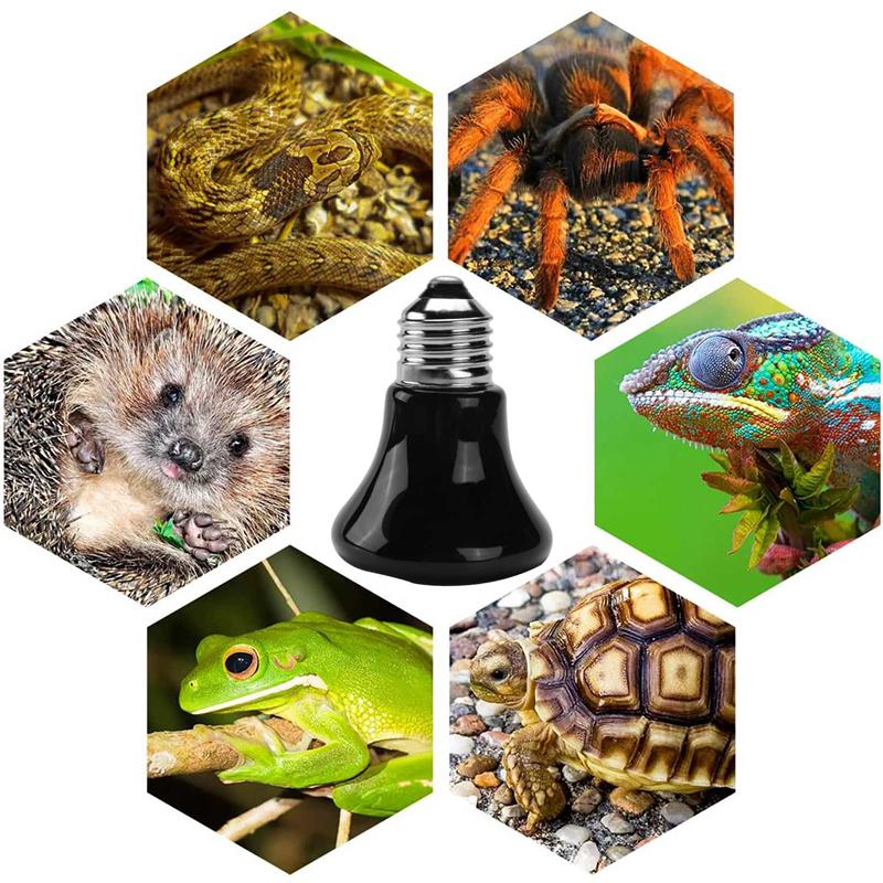 

AD23-Hot E27 Pet Heating Lamp Black Infrared Emitter Heat Light Bulb Pet Brooder Reptile Lamp 220-230V