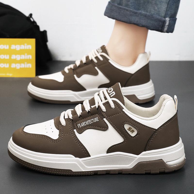 

Men s Korean-Style Breathable White Sneakers - Trendy, Thick-Soled, Casual Sports Shoes for Summer 40