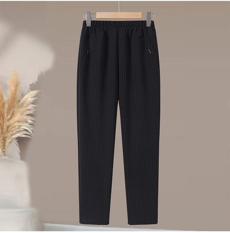 Verdickte Winter-Fleece-Samthose für Frauen mittleren Alters und ältere Frauen - Warm, gerade geschnitten, Übergröße
